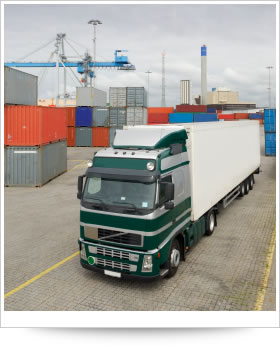 Truck loading at a port